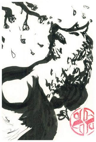 Jumping Fox (ink)